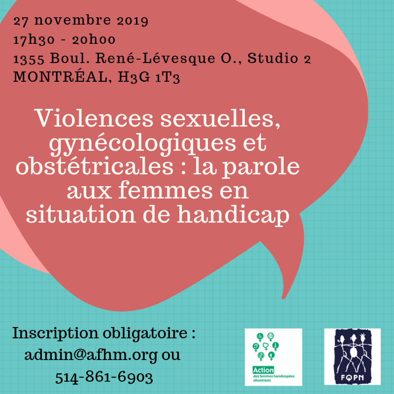 Violences sexuelles, gynécologiques, obstétricales : la parole aux femmes en situation de handicap