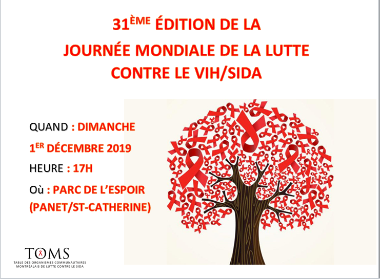 31ème vigile de la journée mondiale de lutte contre le sida!