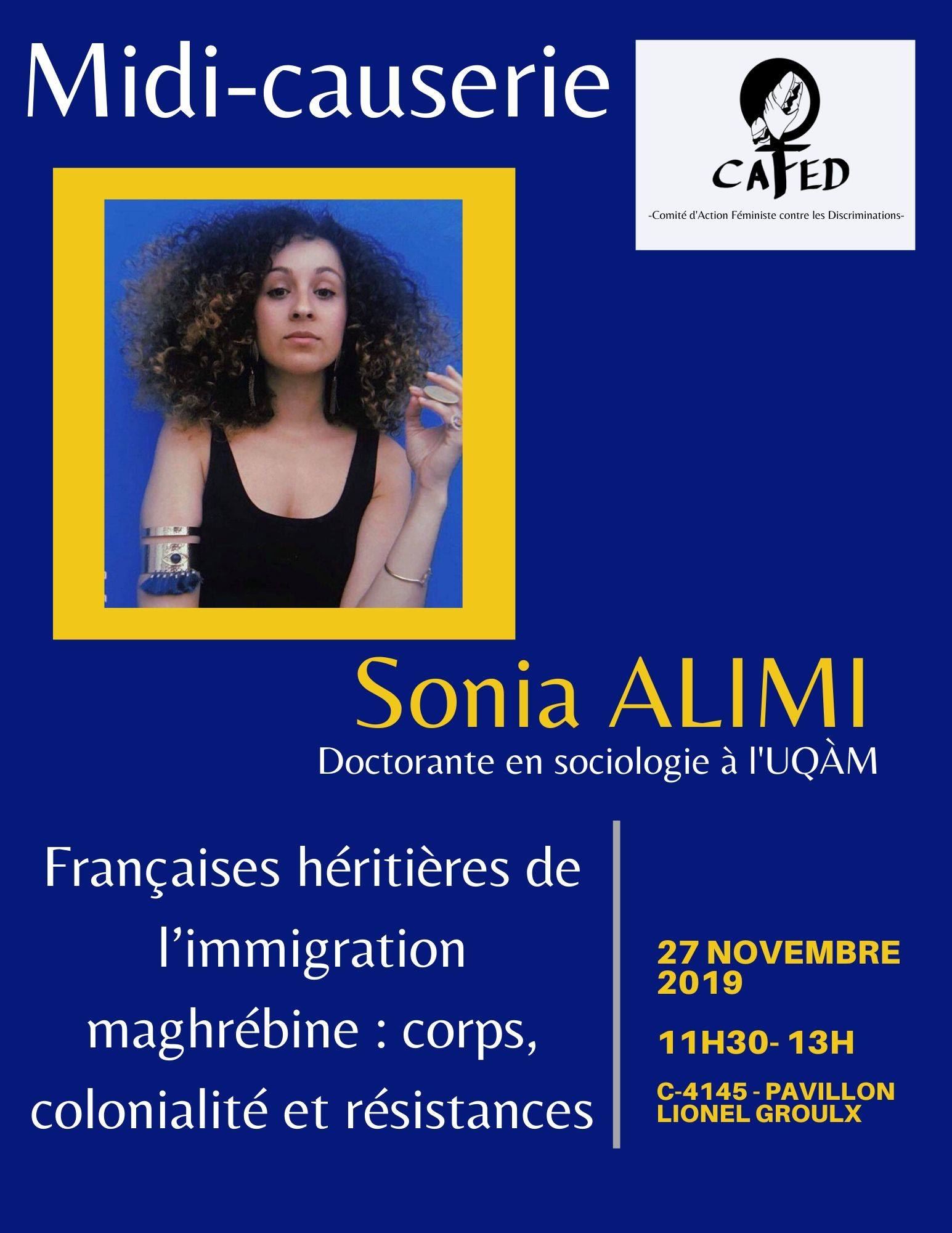 Midi-Causerie du Cafed: Avec Sonia Alimi (UQAM)